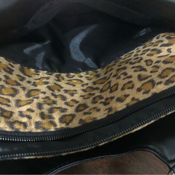 Bueno Collection  Leather Leopard shoulder handbag  brown . - Picture 3 of 7